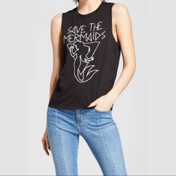 Disney Tops - Save the mermaids Disney Princess cut off tank Disney Tops - Save the mermaids Disney Princess cut off tank